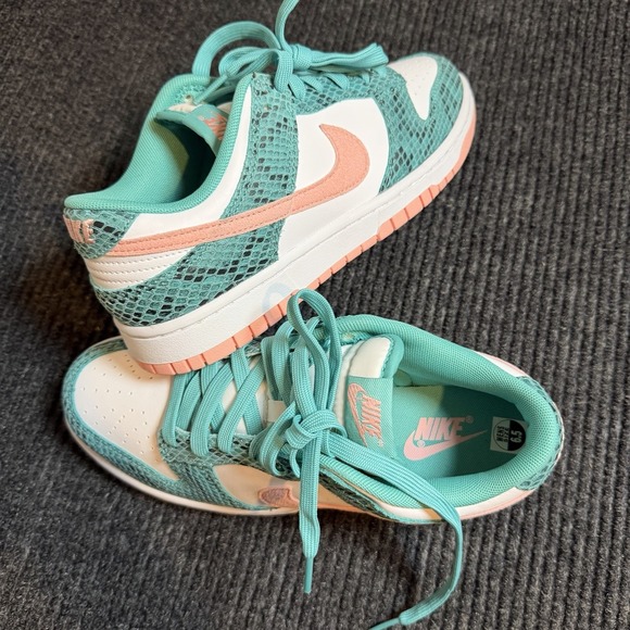 Nike Other - Nike Dunk Low Snakeskin Washed Teal Bleached Coral (DR8577-300) Size 6.5